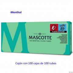 100 tubos Menthol Mascotte Cajón con 100 cajas