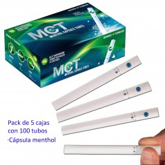 Pack  de  5  Cajas  con  100  tubos  conCápsula  menthol  MCT