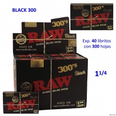 Raw Black 300 1 1/4 Expositor con 40 libritos con 300 hojas papel