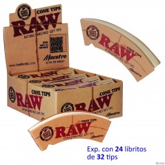 Raw Cone tips Maestro Expositor de 24 libritos con 32 tips