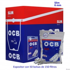 Filtros OCB Slim 6 mm Expositor con 50 bolsas de 150 filtros
