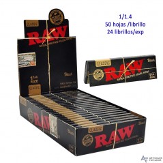 Raw Black 1 1/4 Expositor con 24 libritos de papel