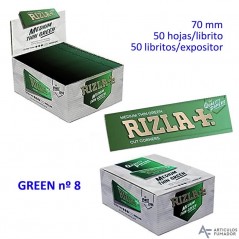 Rizla Papel de liar expositor GREEN con 50 libritos nº 8