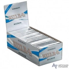 LOTE DE 34 LIBRITOS PAPEL DE FUMAR RIZLA+ SILVER REGULAR MICRON 70 MM