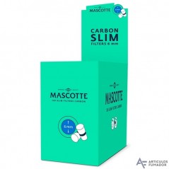 LOTE CAJA DE 20 BOLSAS FILTROS MASCOTTE CARBÓN SLIM 6mm, BOLSA DE 120 FILTROS