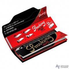Pack 4 libritos de papel largo Smoking King Size De Luxe + Filter  tips  2.0