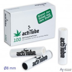 CAJA ACTITUBE FILTROS 8MM CARBÓN ACTIVO REGULAR 100 uds