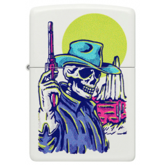 ENCENDEDOR ZIPPO COWBOY SKELETON WESTERN DESIGN
