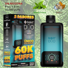 Tobacco 0 mg. + Fresh Mint 0 mg. «BALMY DUO» Vaper desechable