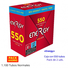 Pack 2 Cajas (2x550) Tubos Energy - 1100 Unidades.
