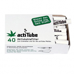 CAJA DE ACTITUBE FILTROS 8MM REGULAR CARBÓN  ACTIVADO 40 uds CADA UNA
