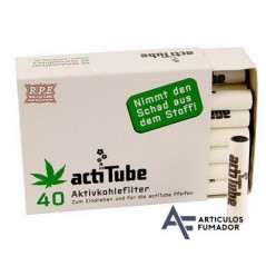 CAJA DE ACTITUBE FILTROS 8MM REGULAR CARBÓN  ACTIVADO 40 uds CADA UNA