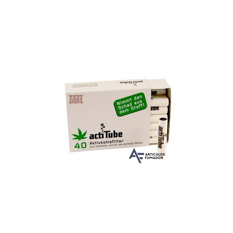 2 CAJAS DE ACTITUBE FILTROS REGULAR CARBÓN  ACTIVADO 40 uds CADA UNA