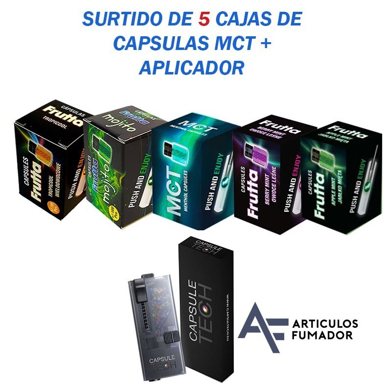 SURTIDO DE 5 CAJAS DE CÁPSULAS MCT + APLICADOR DE BOLAS