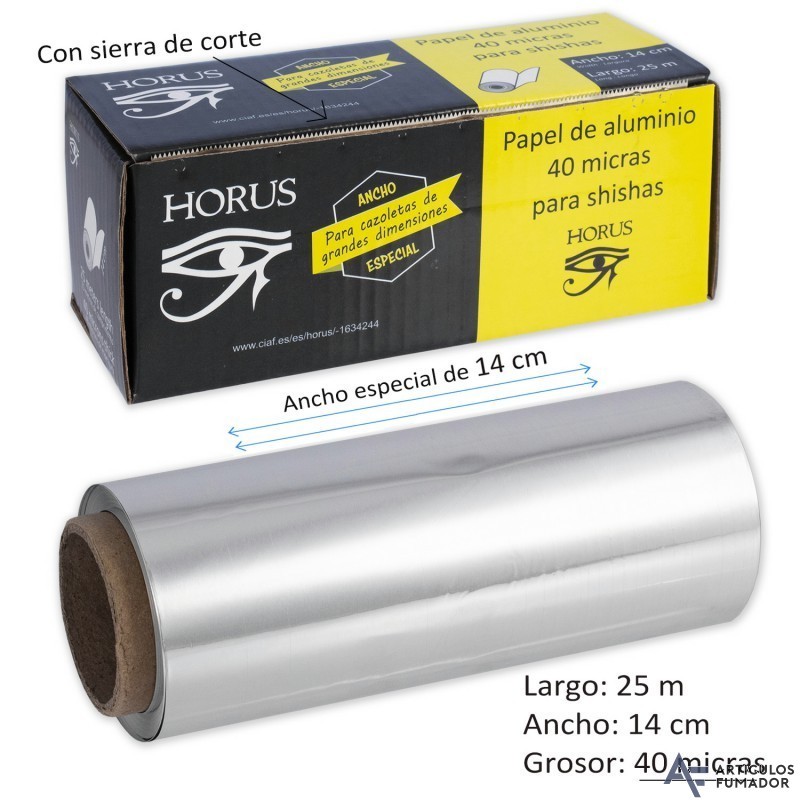 PAPEL ALUMINIO ROLLO DE 40 MICRAS Y 25 METROS HORUS