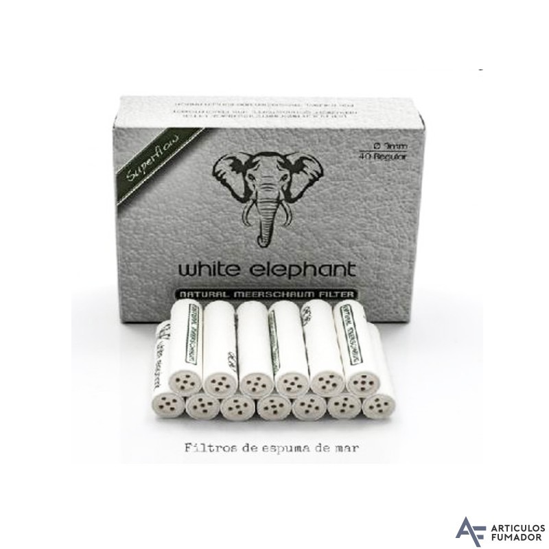 CAJA DE FILTROS WHITE ELEPHANT REGULAR CARBÓN  ACTIVADO 40 uds