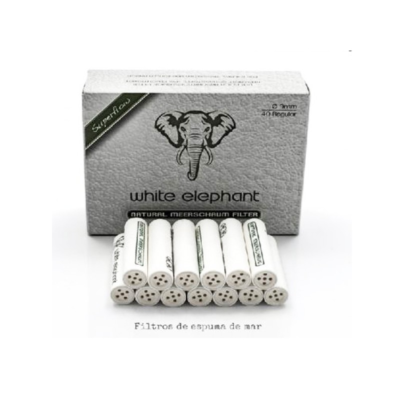 CAJA DE FILTROS WHITE ELEPHANT REGULAR CARBÓN  ACTIVADO 40 uds