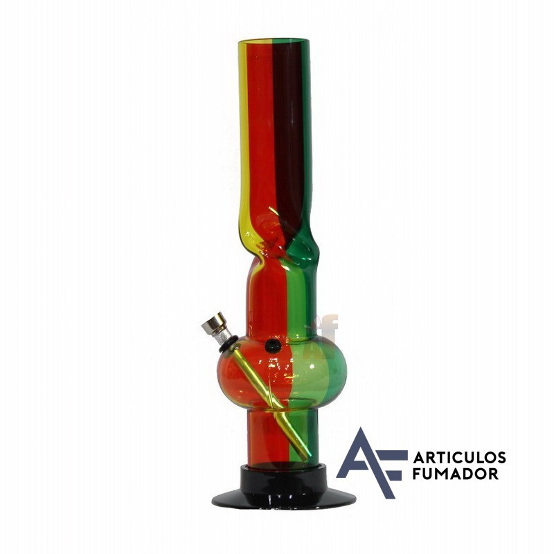 BONG  ACRÍLICO TRICOLOR GRUESO 32 cm