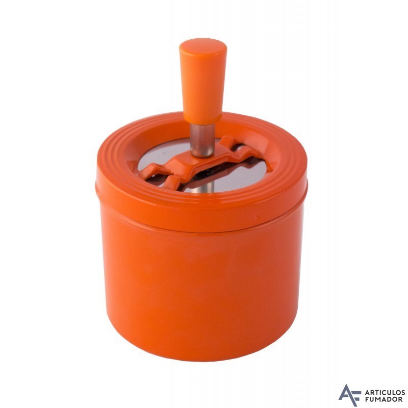 Cenicero naranja automático Fabricado en metal y cromado