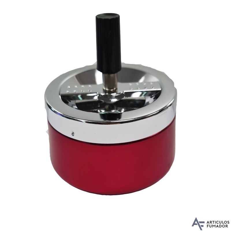 Cenicero automático de metal rojo mate