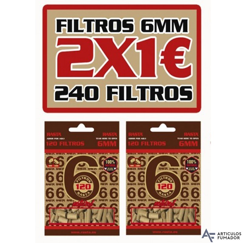 FILTROS BIO RASTA DE  6 mm 240 uds