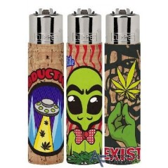 PACK 3 ENCENDEDOR CLIPPER ALIEN LEAVES 1CON FUNDA