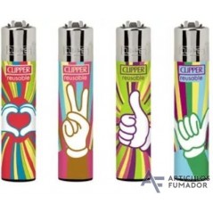 PACK 4 ENCENDEDOR CLIPPER HIPPIE MOMENTS 2