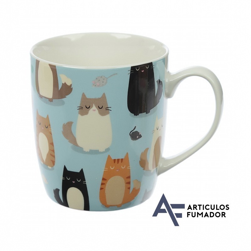 TAZA PORCELANA CHINA GATO PRECIOSO