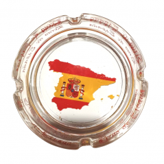 CENICERO CRISTAL MAPA DE ESPAÑA A COLOR 10 CM