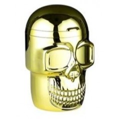 CENICERO COCHE GOLD CALAVERA METALIZADA LUZ LED