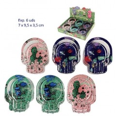 CENICERO CRISTAL SKULL 2  7x 9.5 X 3.5 cm