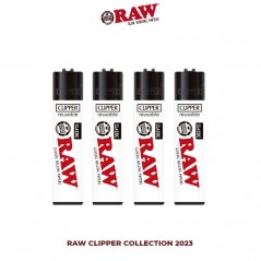 ENCENDEDOR CLIPPER RAW BLANCO LOGO COLECCIÓN 2023
