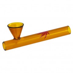 PIPA DE CRISTAL AMBAR CON HOJA