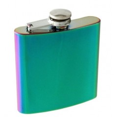 LICORERA METÁLICA TORNASOLADA AZUL/ESMERALDA CON ESTUCHE DE REGALO INCLUIDO