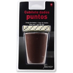 CUBILETE POKER FOURNIER CON 5 DADOS