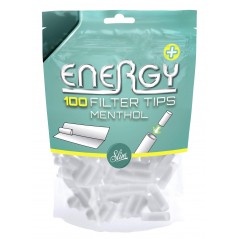 CAJA DE 10 BOLSAS FILTROS ENERGY MENTHOL 6MM DE 100 UDS CADA UNA