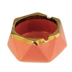 CENICERO DE MESA GOLD AND PINK 12X5.5 CM