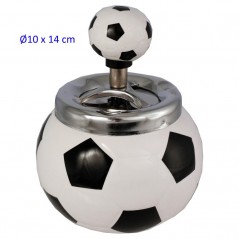 CENICERO DE MESA CON PULSADOR PELOTA TENIS 10X14 CM
