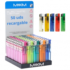 MECHERO MAXIM ELECTRÓNICO RECARGABLE 50 Unds