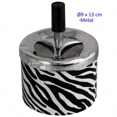 Cenicero Metal Automático Cebra 9x3 cm