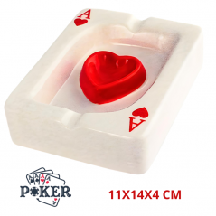 CENICERO DE MESA AS DE CORAZONES POCKER CERÁMICO