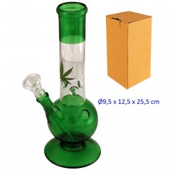 25,5 cm. Bong de cristal verde