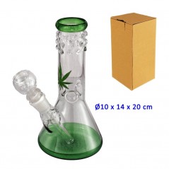 20 cm. Bong de cristal verde