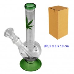 19 cm. Bong de cristal verde