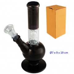 19 cm. Bong de cristal negro