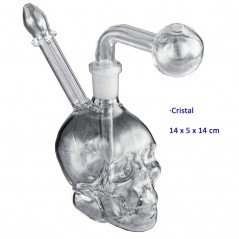 Bong cristal calavera 6 x 14,5 cm