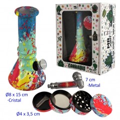 Set con bong, grinder y pipa