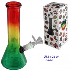21 cm Bong de cristal «Rasta»