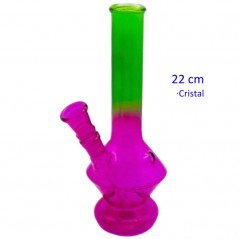 22 cm Bong de cristal verde y lila