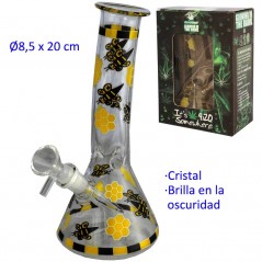 20 cm Bong de cristal brilla en la oscuridad